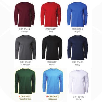 Crossrunner CRR36400 Long Sleeve Dri Fit Tshirt Printing Plain Unisex Sg